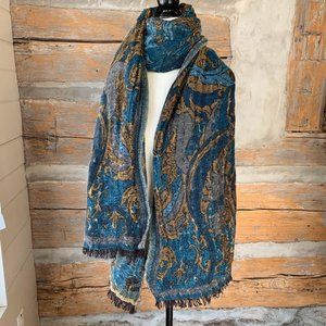 Navy Blue Pashmina in Wool